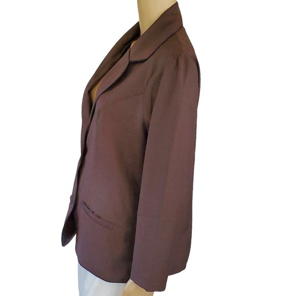 S. Salvatore Chocolate Brown Women's M Blazer Jacket Buttons Pockets - Picture 6 of 12